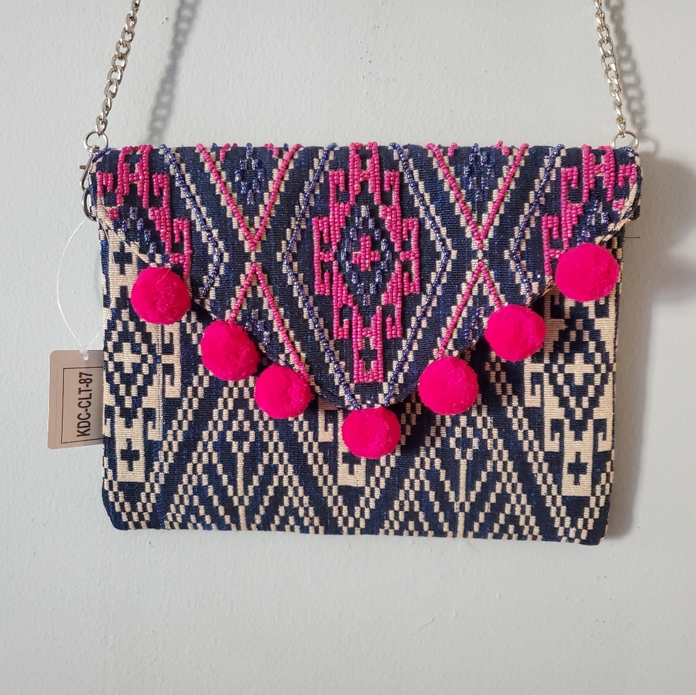 Funky fun pom crossbody bag!